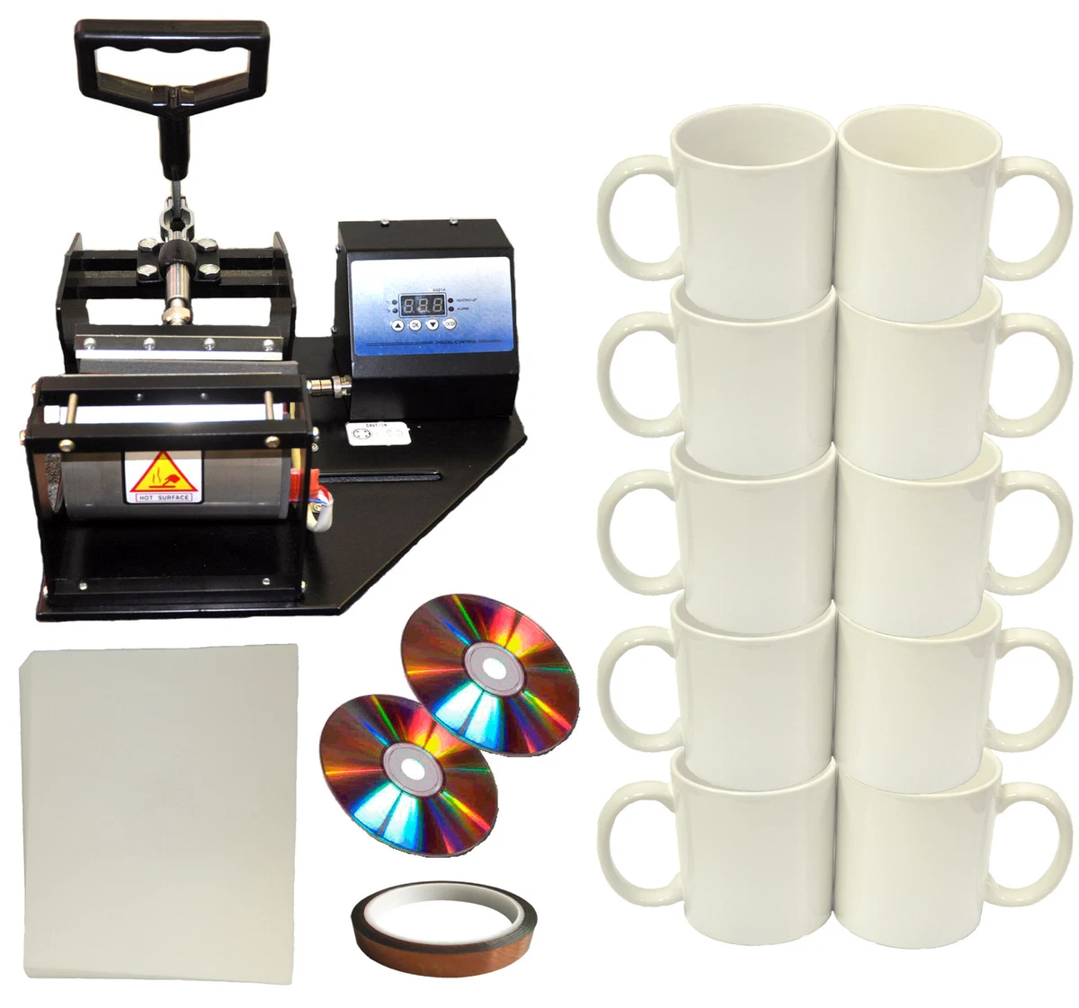 New Mug Cup Heat Press Heat Transfer Paper Tape DIY Sublimation Coffee Mugs 110V