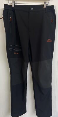 EUC OutdoorSport Wei-Tex Men s X-Large Black Fleece Lined Hiking/Snow Pants