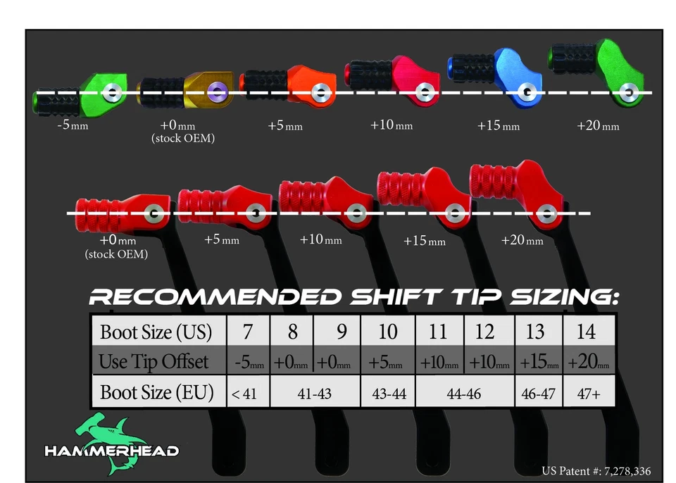 Palanca de cambios forjada Moose Hammerhead Racing roja Honda CRF250R CRF450R +20 Foto 2 de 2