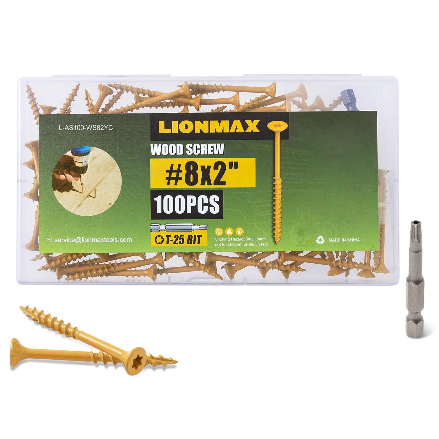 #8 x 2 Inch 100-Piece Tan Torx Deck Screws Rust-Resistant