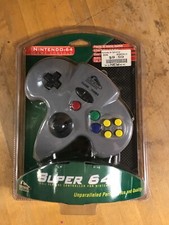 NEW Nintendo 64 Game Controller Pelican Accessories Super 64X Gray N64 Vintage