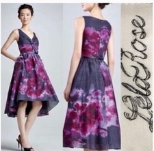 Target Neiman Marcus Lela Rose Watercolor High-Low Dress Womens Size 6