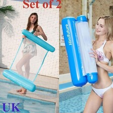 2x Inflatable Floating Water Hammock Pool Lounge mat Swimming Chair Sofa Bed x2