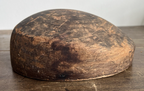 Antiker Holz Hutform Formblock um 1890 Mühlenkopf klein