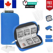 Stylish 22-Slot Memory Card Organizer - Includes Cleaning Cloth and Stickers