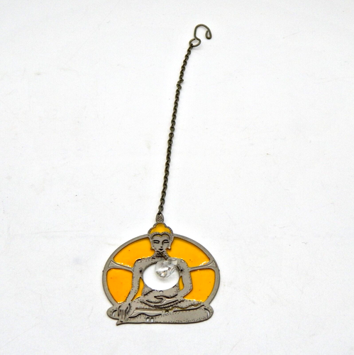 Vintage Yellow Metal Budda Window Hanger - Picture 2 of 6