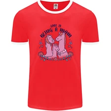 Love is Being a Mom Funny Horse Mens Ringer T-Shirt FotL