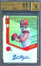 (#/99) SP BGS 9.5 10 Autograph Baker Mayfield Auto Rc 2018 Elite Rookie Signed