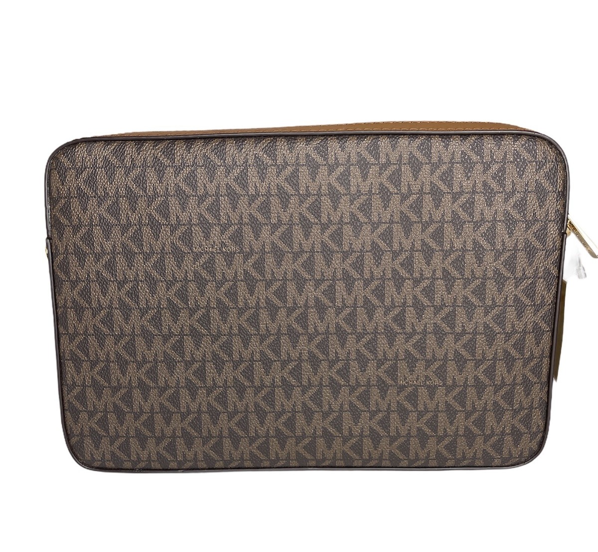 Michael Kors Jet Set Crossbody Brown Large Leather MK Signature 