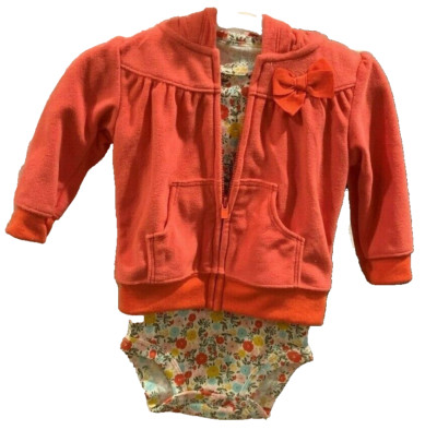 Carters Just 1. You Girls Toddler 0-6 Mo. Hoodie Set New With Tags Please Read
