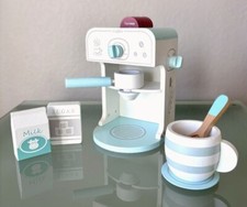 Unisex Wood Wooden Espresso Machine Coffee Barista Playset Pretend Role Play New