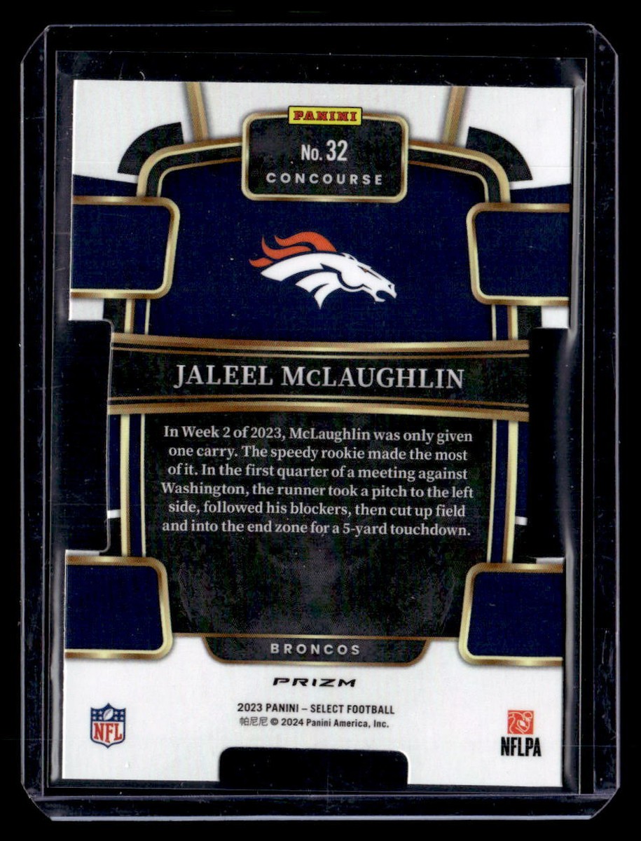 2023 Panini Select #32 Jaleel McLaughlin Rookie RC Zebra Print Die