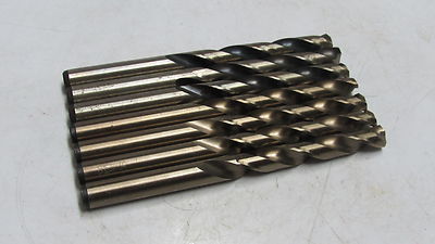 7 new PTD Precision 9.5mm 2ACO HSCo Cobalt Jobber Twist Drills Gold USA 16495
