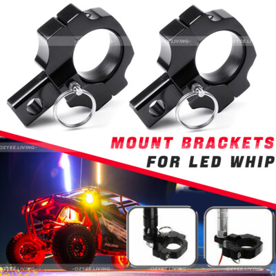 Pair Polaris RZR Can Am X3 UTV Rollbar  Cage Mount Bracket For LED Whip Light