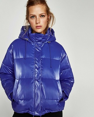 zara shiny effect down jacket