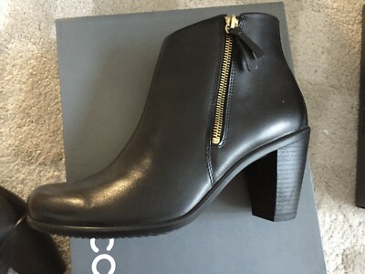 ecco Stiefeletten schwarzes Leder Größe 40