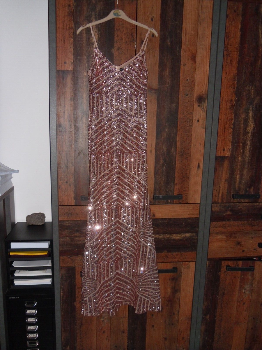 stunning ladies Boohoo sequin rose gold dress size 8 | eBay UK