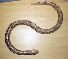 Vintage Wooden Snake Hand Carved Wonderful Toy