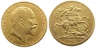 Gold plated sovereign King Edward VII Head British coindates from 1903 το 1919