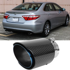 2.5" Inlet 3.5" Out Carbon Fiber Muffler Exhaust Tip Tailpipe For Toyota Camry