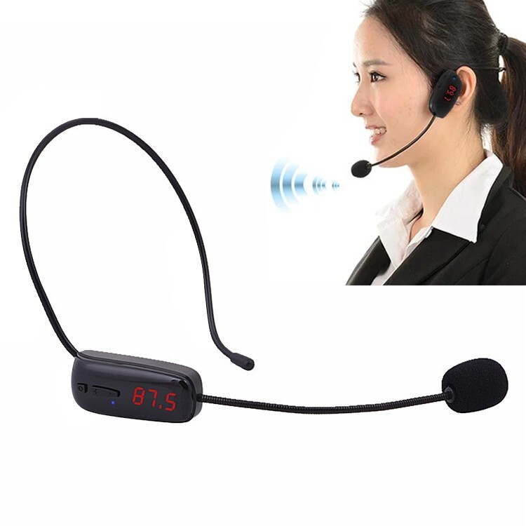 Wireless Microphone Headset System with Digital Screen Effective 165ft Range