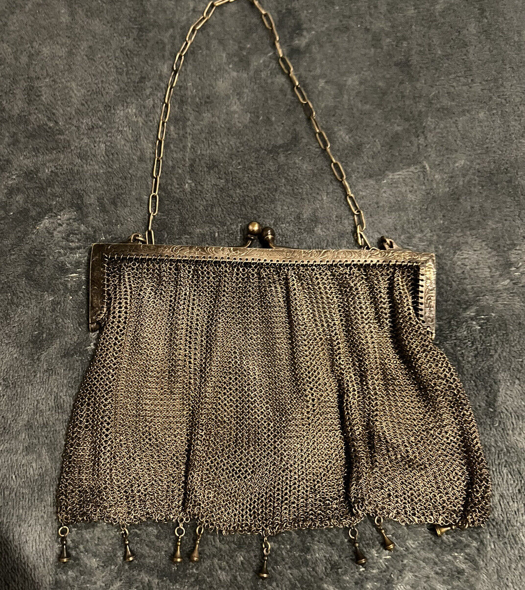 Vintage Mesh Handbag Purse "German Silver Mesh" - image 1