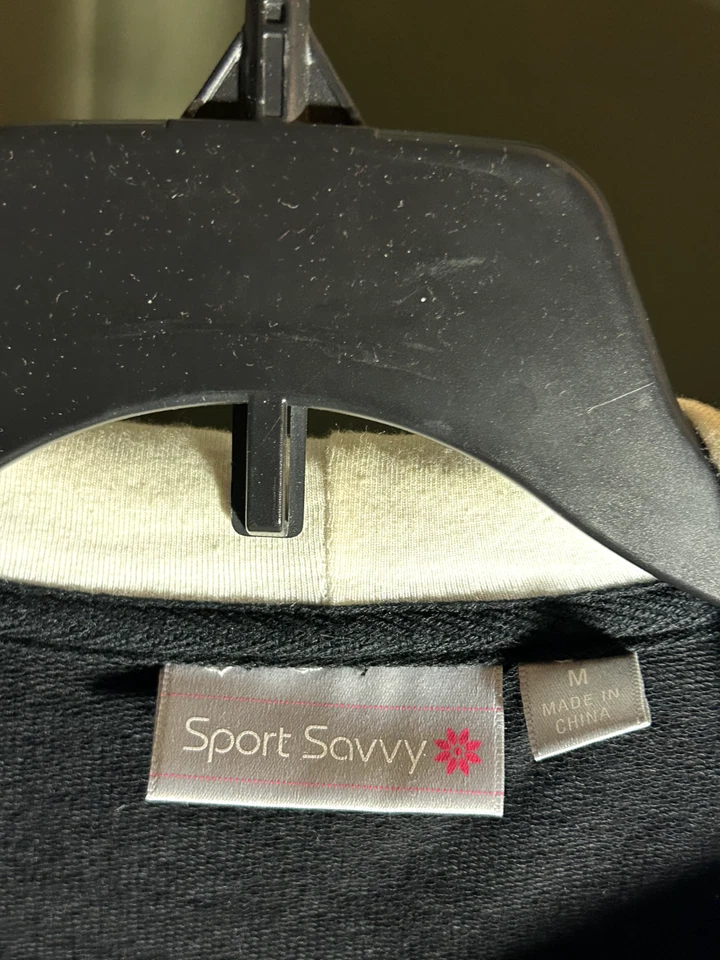 女式运动精明海军蓝拉链连帽运动夹克和套衫背心 M 码 — 第 3/4 张图片