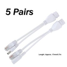 PoE Injector PoE Splitter Kit DC12V POE 5PCS Adapter Cable Standard Network
