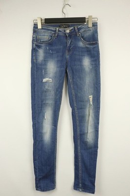 PHILIPP PLEIN Blue Wash Denim Distressed Skinny Cut Jeans Size W 26 L 31
