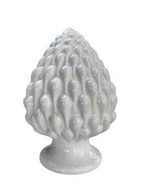 White Ceramic PIGNA Pine Cone Italian Style Lucky Prosperity Figurine 12  VTG