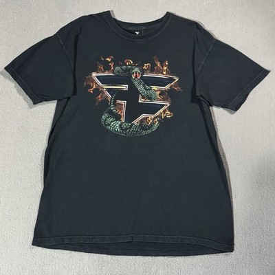 Faze Clan Vtg 3D Rattle Snake Flame Logo Gamer Gaming T Shirt -L