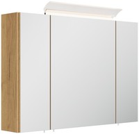 Badezimmer Spiegelschrank Badschrank 90Cm Eiche Gold Mit Design-Led-Beleuchtung
