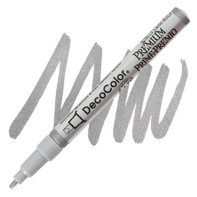 DecoColor, Paint Marker, Premium Silver Ink, Leafing Tip, 2mm, Opaque