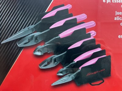 Snap-on PL600ES1RKP 6pc Power Pink Soft Grip Pliers Set Tool Made in USA
