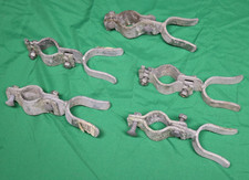 5 NOS Galvanized Chain Link Fence Post Forked Gate Latches 1-3/8" x 1-3/8"