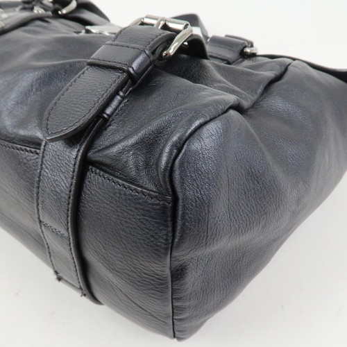 PRADA Logo Leather Shoulder Bag Hand Bag Black BR3901 Authentic Used F/S - Picture 11 of 24