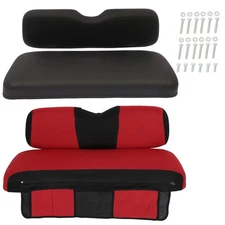 NEW Golf Cart Front Cushion Set W/ Red Mobile Phone Bag For E-Z-GO TXT