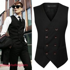 Tuxedo Suit Vest Formal Business Jacket Dress Men Vest Double Breasted Waistcoat