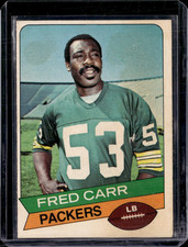 1977 Topps Holsum #8 Fred Carr Green Bay Packers VG (crease/surface issue)