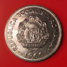 1966 Romania 1 Leu Coin