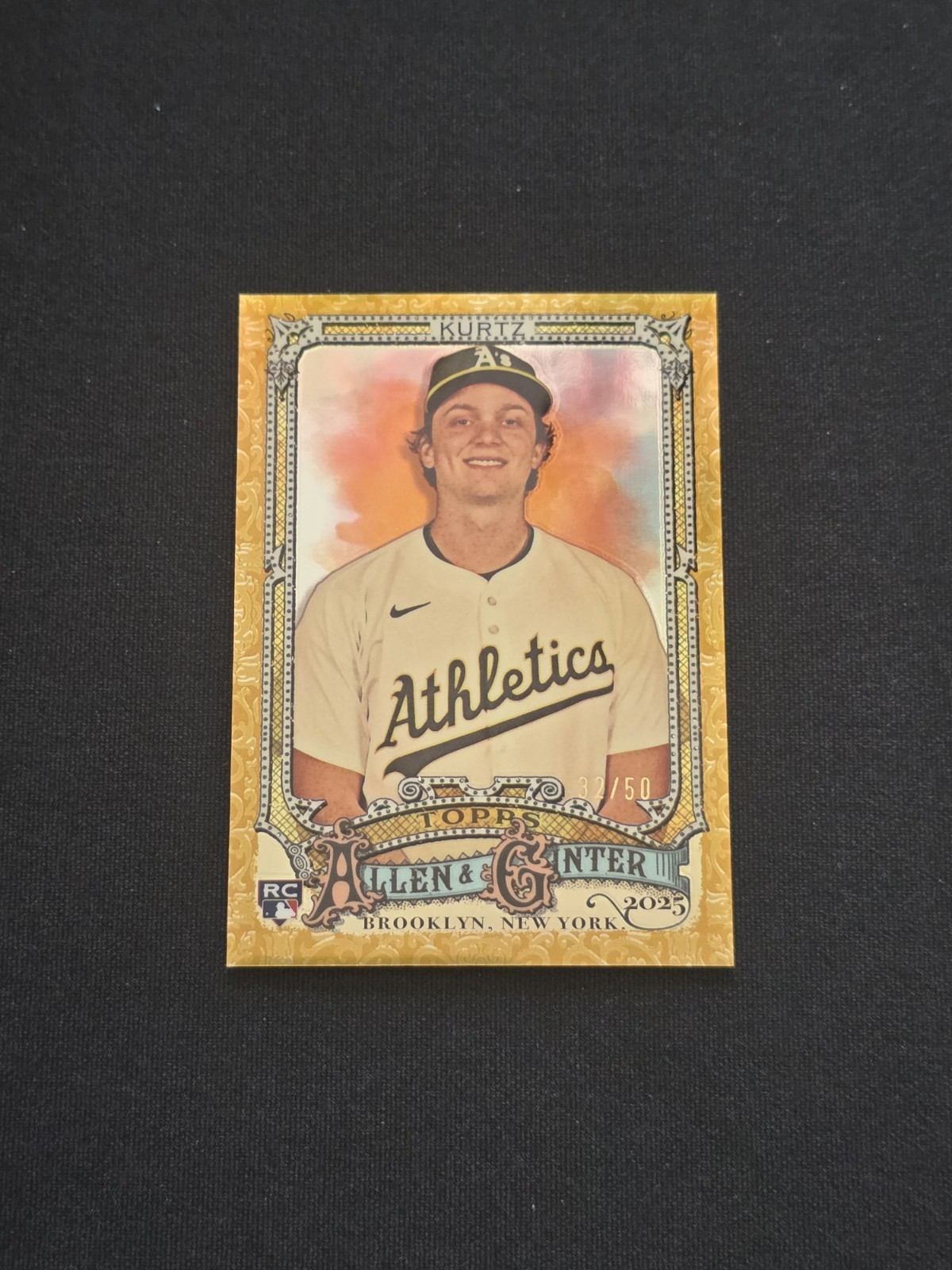 2025 Topps Allen & Ginter Nick Kurtz #296 Gold Chrome Refractor SSP /50 (RC)