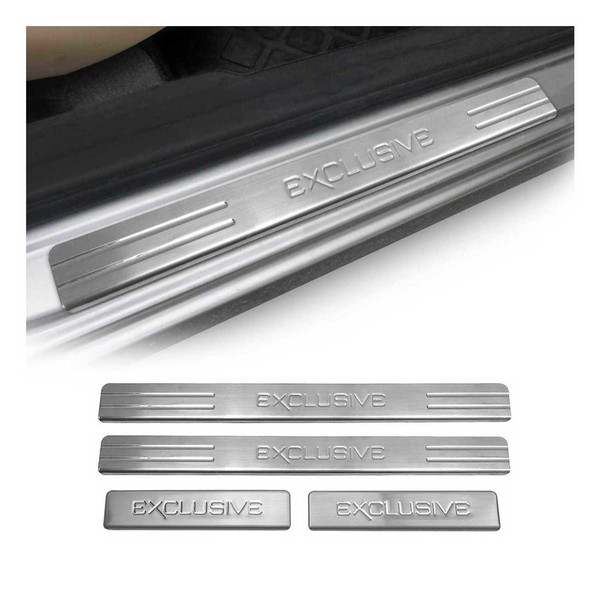 Einstiegsleisten Abkantung Lackschutz TüRschweller Exclusive Edelstahl Chrom 4X-image