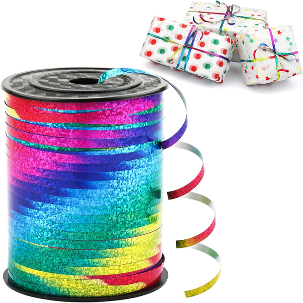 Tikplus Geschenkband, 457 Meter GeschenkbäNder, 5 Mm KräUselband Ringelband Rege-image
