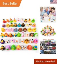 50-Pack Assorted 2.3-Inch Rubber Ducks - Colorful Bath Toys for Kids' Fun