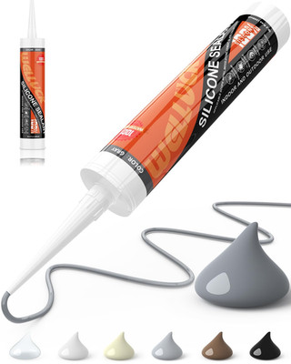 Gray Silicone Caulk 100% Waterproof Sealant Adhesive 10.2oz RV Kitchen Bathroom