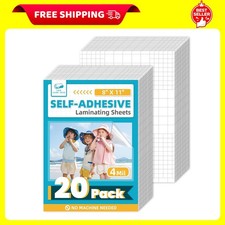 Self Adhesive Laminating Sheets 4mil 8x11 Inch No Heat 20 Pack