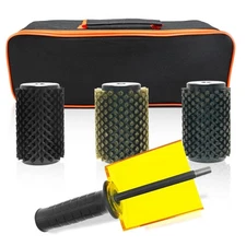 Ski Roto Brush Kit, Snowboard Wax Brush Set, Nylon Brass Horsehair Brushes