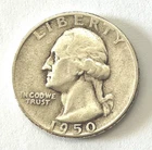 1950 X/F.  SILVER GEORGE WASHINGTON QUARTER