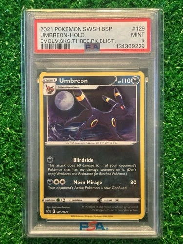 2021 Pokemon Swsh Black Star Promo #129 Umbreon-Holo PSA 9 Mint