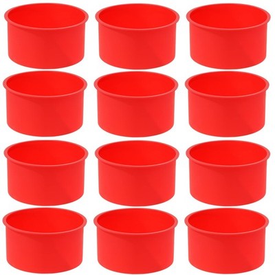12pcs Silicone Cake Mold Baking Round Cake Molds 4 Inch Non-Stick Baking Pan ...
